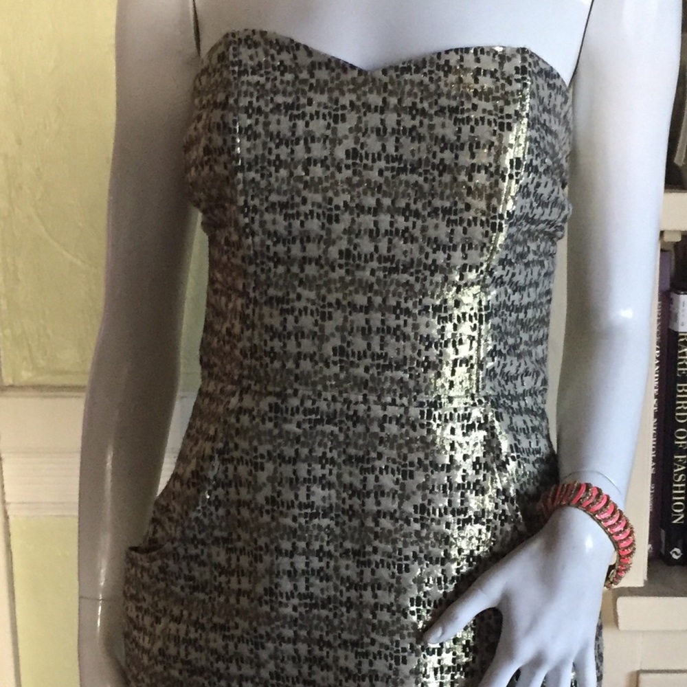H & M Gold strapless New Years party